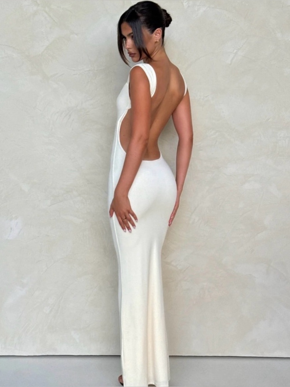 Butter yellow Backless Maxi Dress - Sleeveless Evening Gown